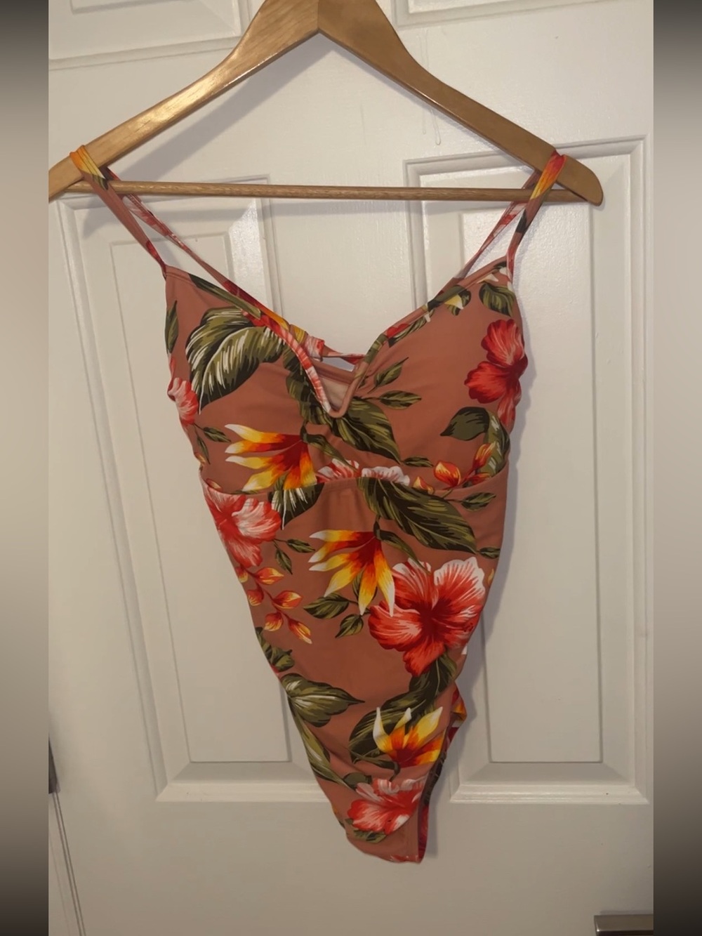 Kona Sol Pink Floral Tropical One-Piece Swimwear